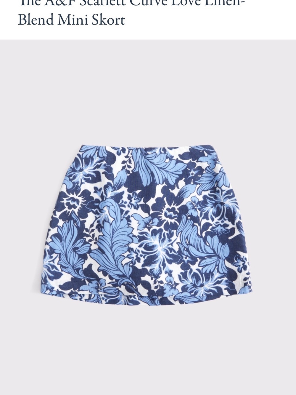 Abercrombie & Fitch Scarlett Curve Love Linen Blend Mini Skort